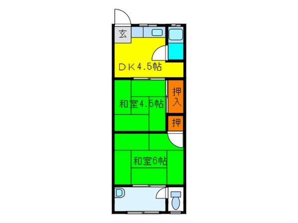 ル－ルドハウス箕面Ａ棟の物件間取画像